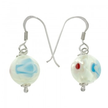Pendientes bola cristal murano Plata de Ley | Outlet joyas
