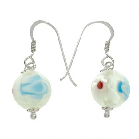 Pendientes bola cristal murano Plata de Ley | Outlet joyas