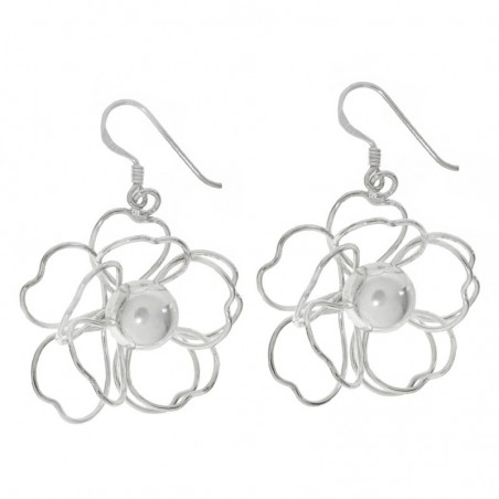 Pendientes flores caladas Plata de Ley | Outlet joyas