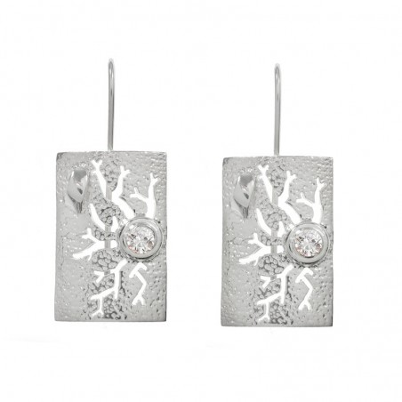 Pendientes rectángulo calado Plata de Ley