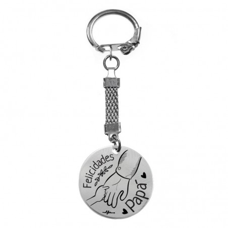 Llavero día del Padre fabricado en acero inoxidable