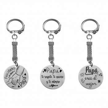 Llavero día del Padre fabricado en acero inoxidable