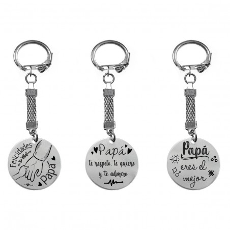 Llavero día del Padre fabricado en acero inoxidable