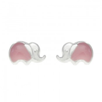 Pendientes elefante bebé rosca Plata de Ley - Karissma