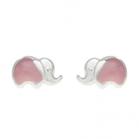 Pendientes elefante bebé rosca Plata de Ley - Karissma