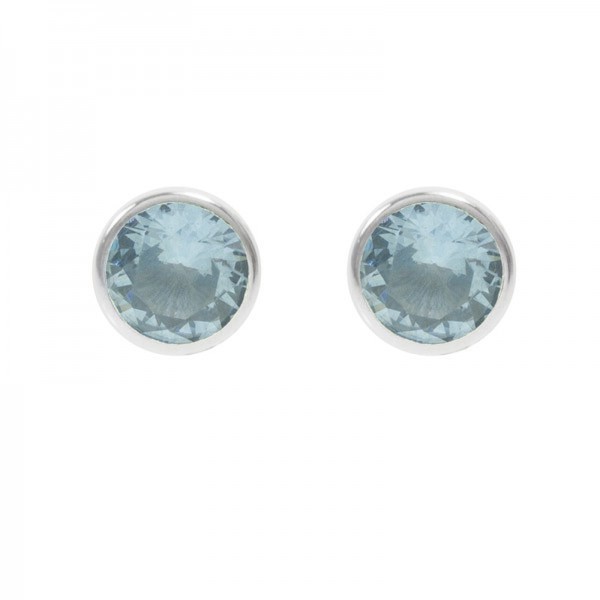 Pendientes bebé circonita con cierre rosca Plata de Ley - Karissma