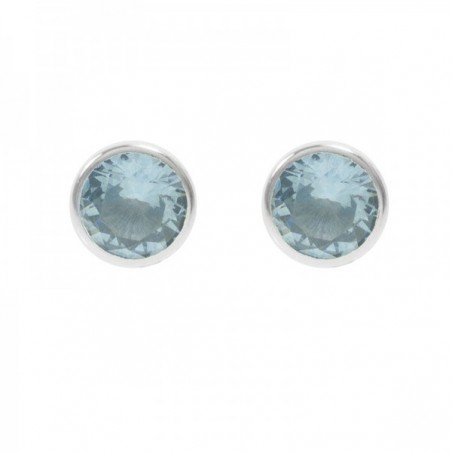 Pendientes bebé circonita con cierre rosca Plata de Ley - Karissma