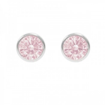 Pendientes bebé circonita con cierre rosca Plata de Ley - Karissma