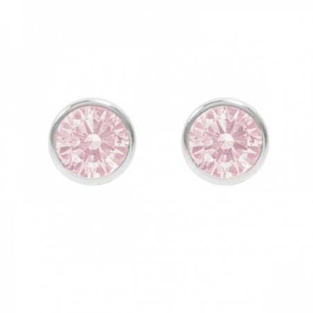 Pendientes bebé circonita con cierre rosca Plata de Ley - Karissma