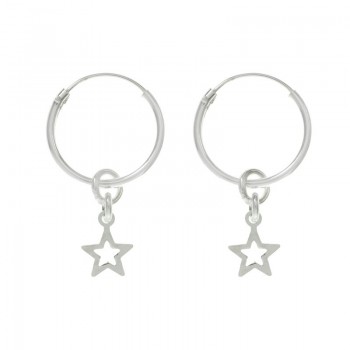 Pendientes aro con estrella Plata de Ley - Karissma