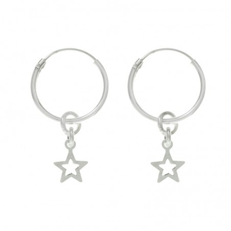 Pendientes aro con estrella Plata de Ley - Karissma