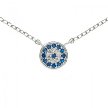 Collar bicolor azul y blanco Plata de Ley - Karissma