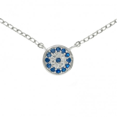 Collar bicolor azul y blanco Plata de Ley - Karissma