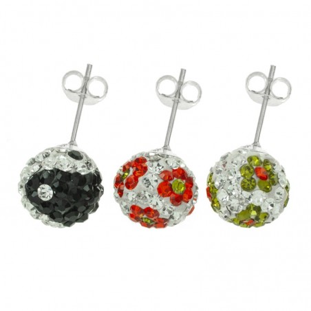 Lote 3 par pendientes brillo Plata de Ley | Outlet joyas