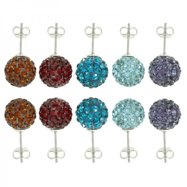 Lote 5 pares pendientes brillo Plata de Ley | Outlet joyas