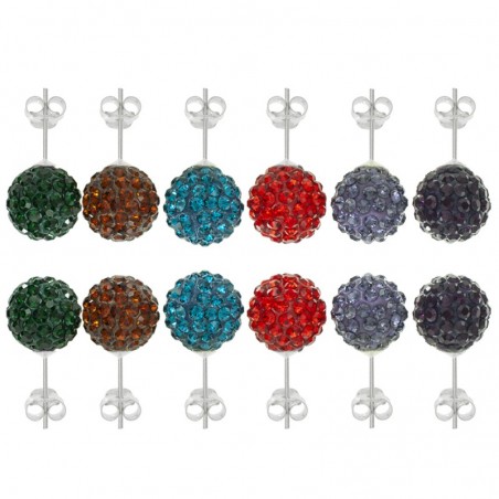 Lote 6 pares pendientes brillo color liso Plata de Ley | Outlet joyas