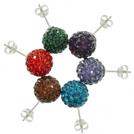 Lote 6 pares pendientes brillo color liso Plata de Ley | Outlet joyas