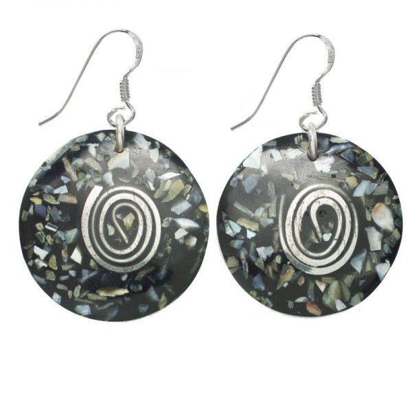 Pendientes espiral nácar Plata de Ley - Karissma