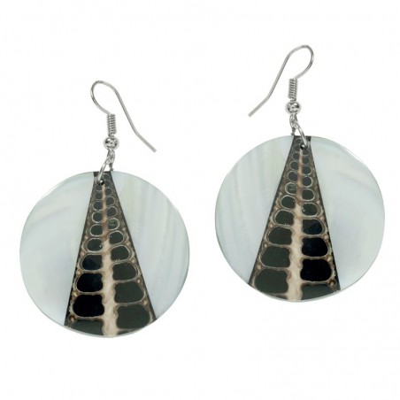 Pendientes nácar coco Plata de Ley - Karissma