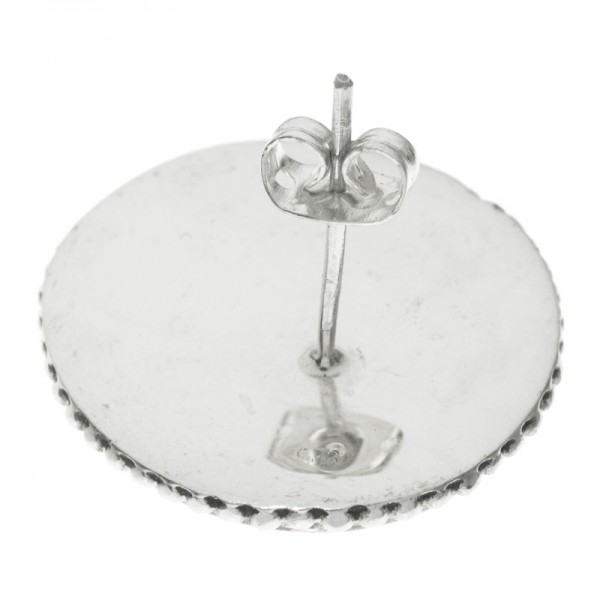 Pendientes botón hueso Plata de Ley