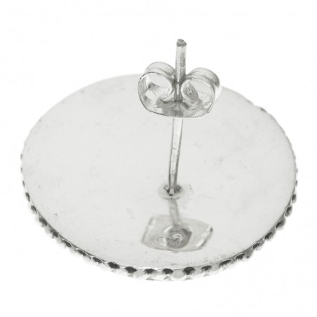 Pendientes botón hueso Plata de Ley