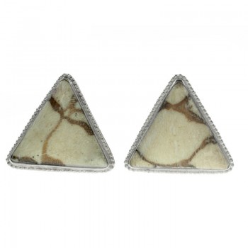 Pendientes triángulo hueso Plata de Ley