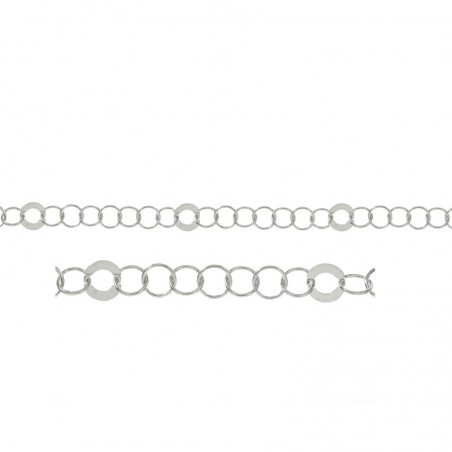 Cadena anillas y aro 7+1 Plata de Ley 925