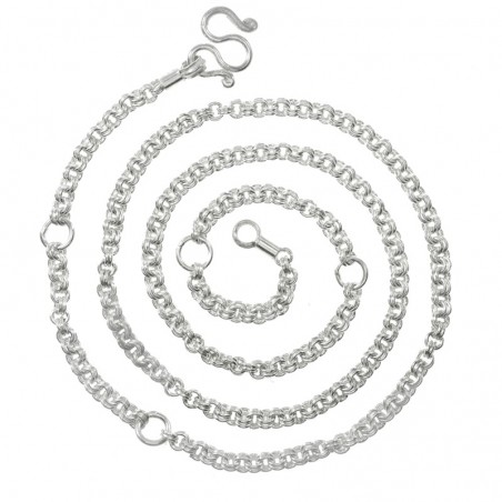 Cadena eslabón doble anilla Plata de Ley 925