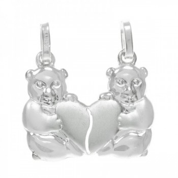 Colgante ositos para dos Plata de Ley