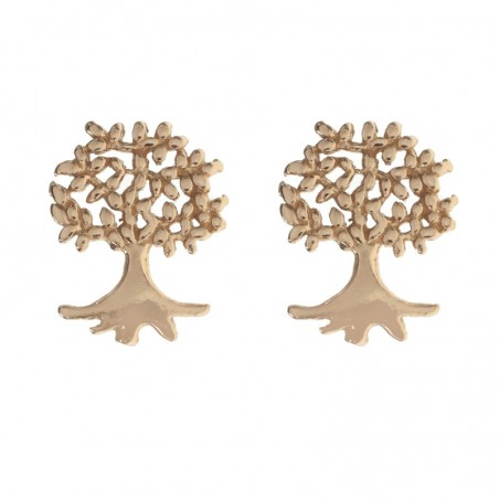 Pendientes árbol chapado en oro Plata de Ley 925