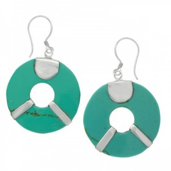 Pendientes redondos turquesa Plata de Ley