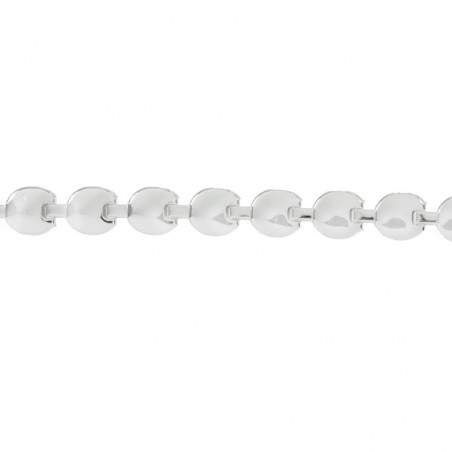 Pulsera eslabón círculo plano Plata de Ley | Karissma