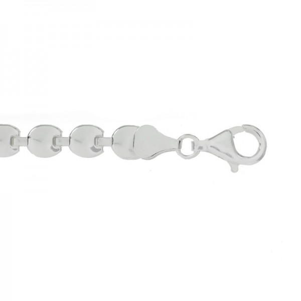 Pulsera eslabón círculo plano Plata de Ley | Karissma