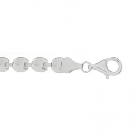 Pulsera eslabón círculo plano Plata de Ley | Karissma