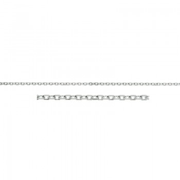 Cadena rectangular diamantada Plata de Ley 925