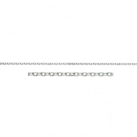 Cadena rectangular diamantada Plata de Ley 925