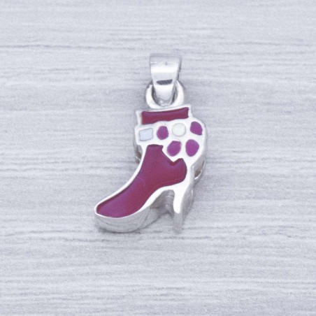 Colgante bota esmaltada Plata de Ley