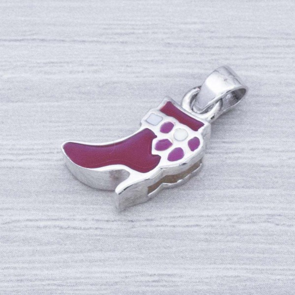 Colgante bota esmaltada Plata de Ley