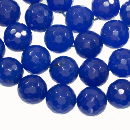 Ágata azul eléctrico facetada tira de 40 cm