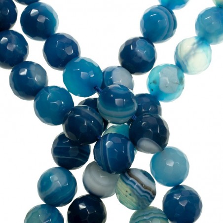 Ágata facetada azul veteada nº 35 tira de 40 cm