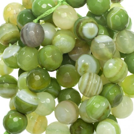 Ágata facetada verde pistacho veteada nº 36 tira de 40 cm