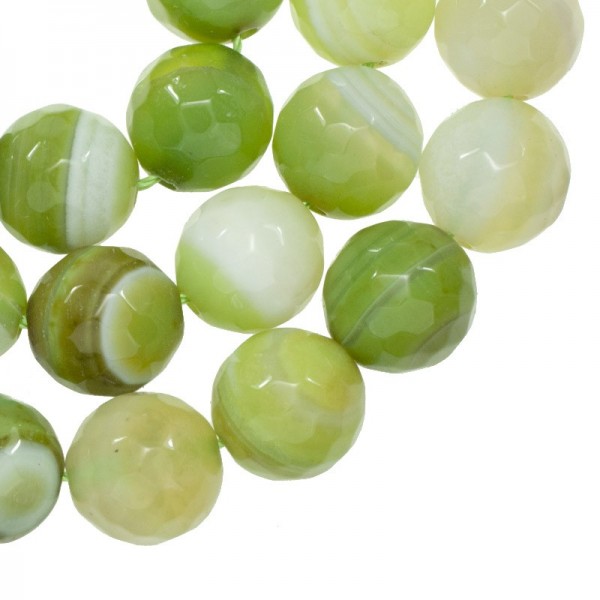 Ágata facetada verde pistacho veteada nº 36 tira de 40 cm