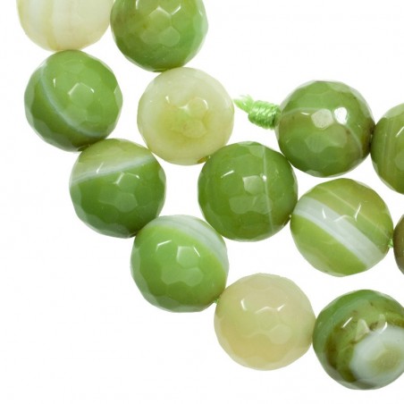 Ágata facetada verde pistacho veteada nº 36 tira de 40 cm