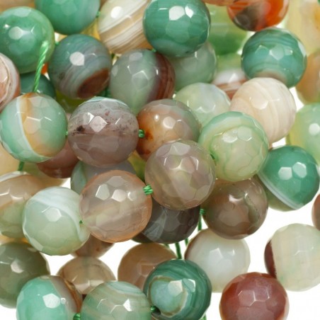 Ágata facetada veteada tonos verdes nº 37 tira de 40 cm