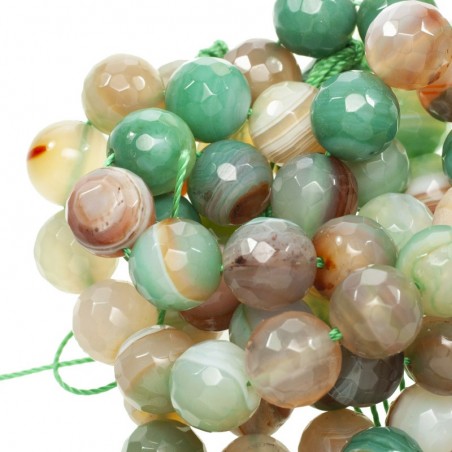 Ágata facetada veteada tonos verdes nº 37 tira de 40 cm