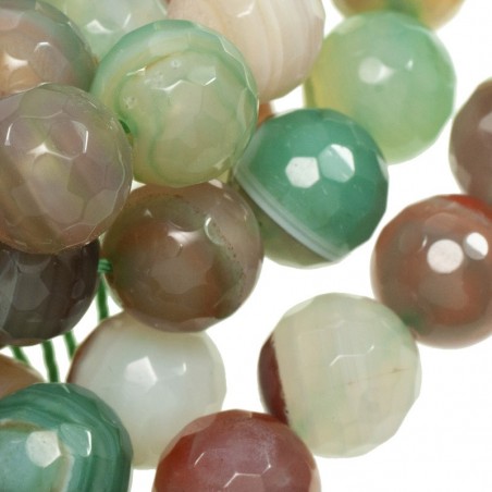 Ágata facetada veteada tonos verdes nº 37 tira de 40 cm