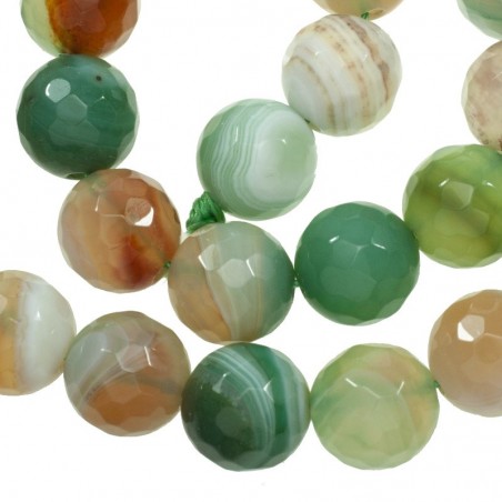 Ágata facetada veteada tonos verdes nº 37 tira de 40 cm