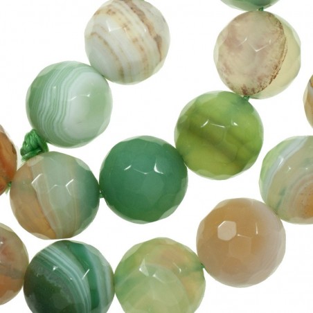 Ágata facetada veteada tonos verdes nº 37 tira de 40 cm