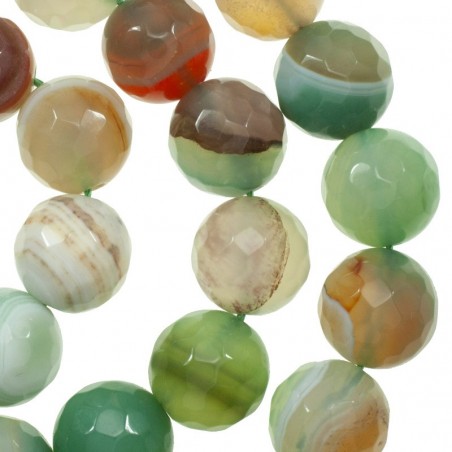 Ágata facetada veteada tonos verdes nº 37 tira de 40 cm