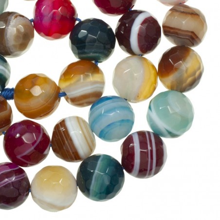 Ágata facetada multicolor veteada nº 39 tira de 40 cm